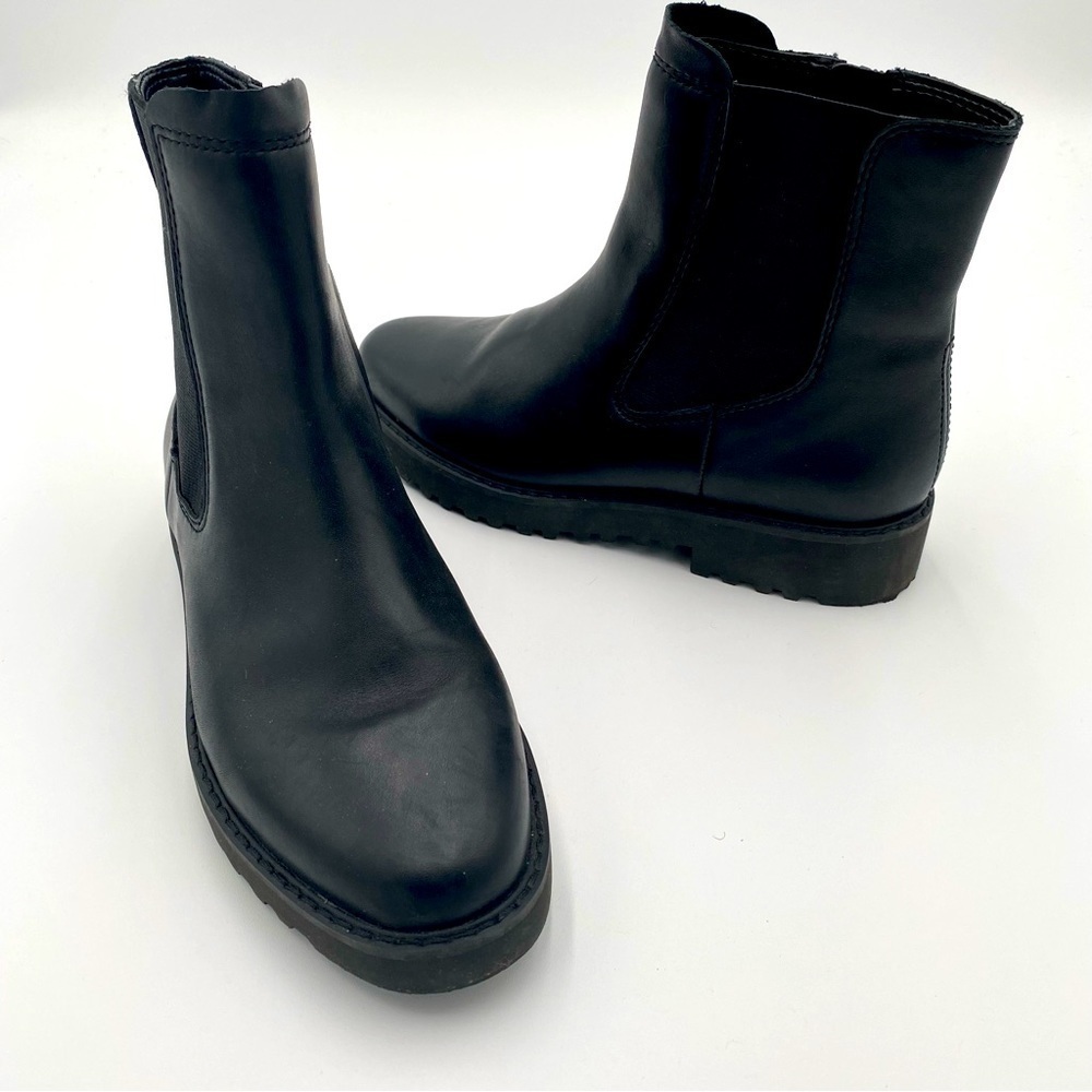 Franco Sarto Carian Leather Essential Chelsea Boots Ankle Booties Black Size 6
